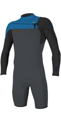 2024 ONeill Mens Hammer 2mm Chest Zip Long Sleeve Shorty Wetsuit 4928 - Graphite Black Ocean 1.200x400.jpg